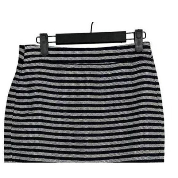 J.Crew Wool Blend Tweed Pencil Lined Mini Skirt Vertical Stripe 0 Navy Blue - Picture 3 of 15
